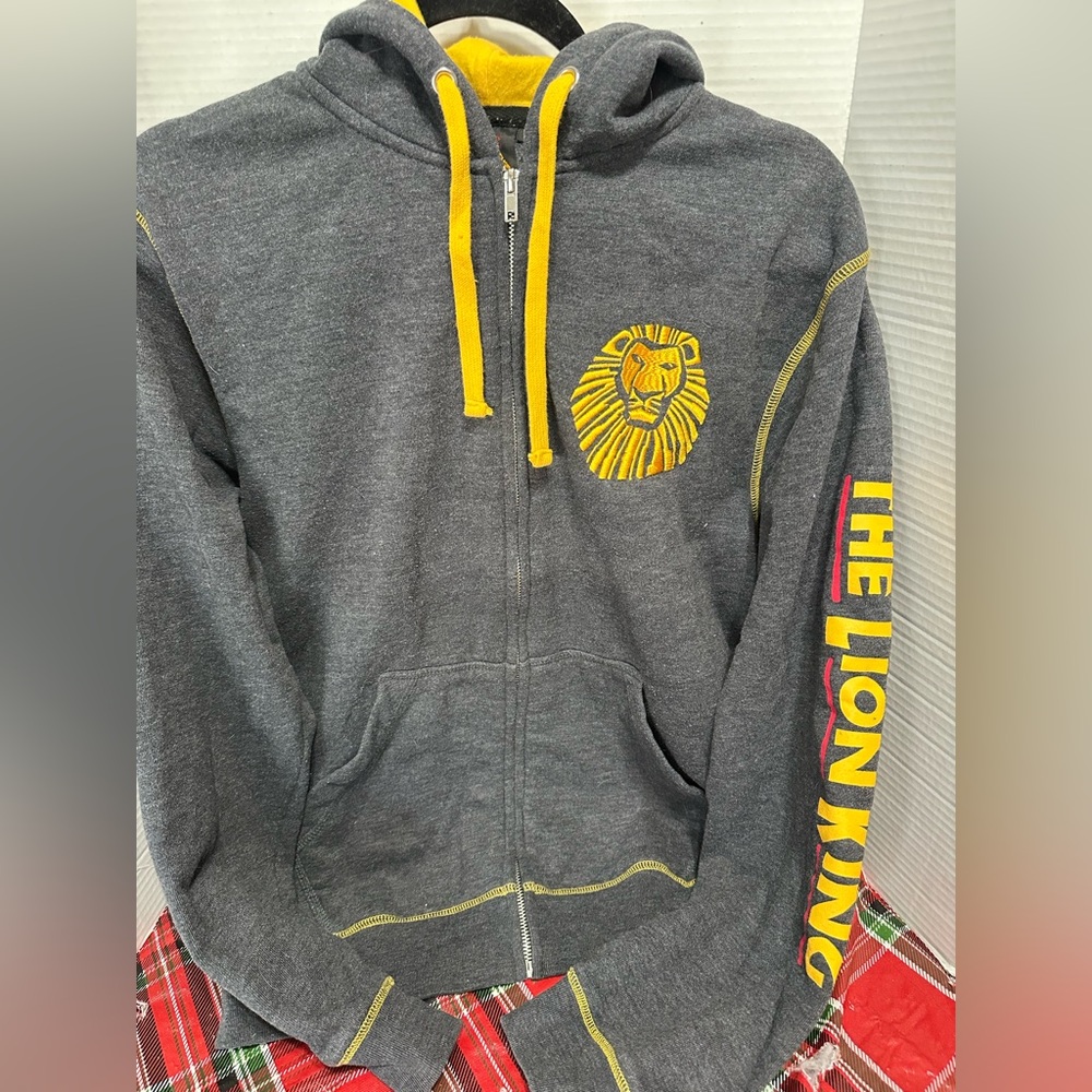 Disney The Lion King Broadway Musical Gray Yellow Zipper Hoodie Jacket - Medium